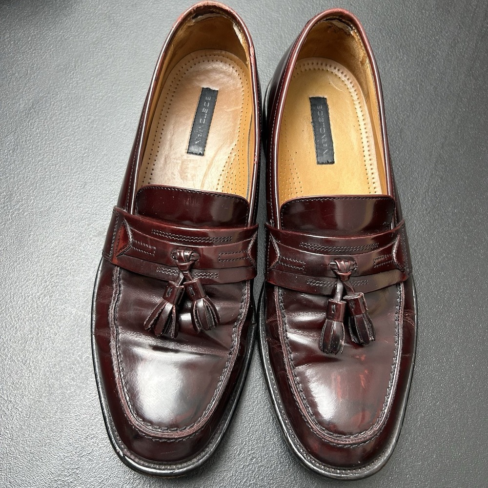 Bostonian Burgundy Leather Tassel Loafer Classic Dress Shoe Men's Size 10